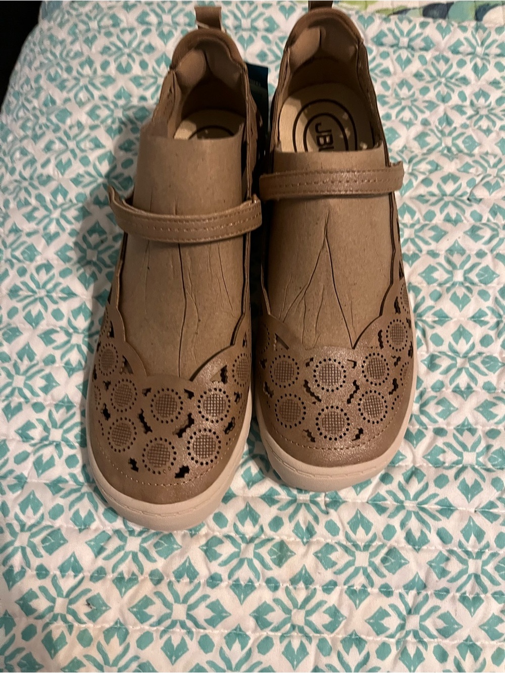 Comfortable Women's Tan Slip-On Mary Jane Shoes